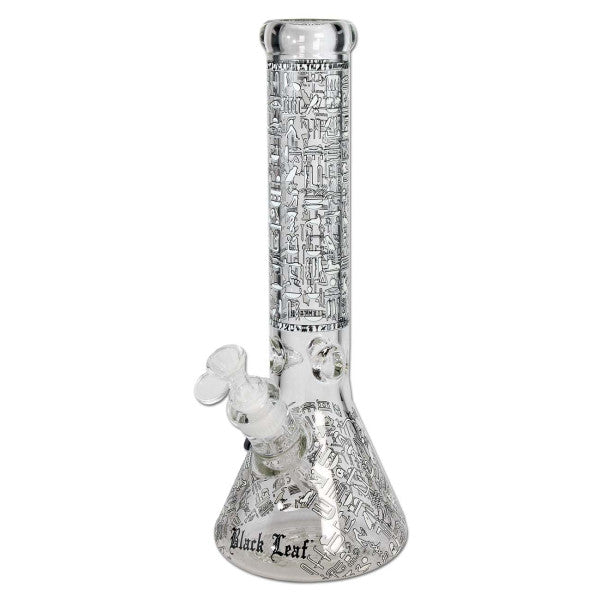 Black Leaf Hieroglyphen Beakerbong Ice Glow