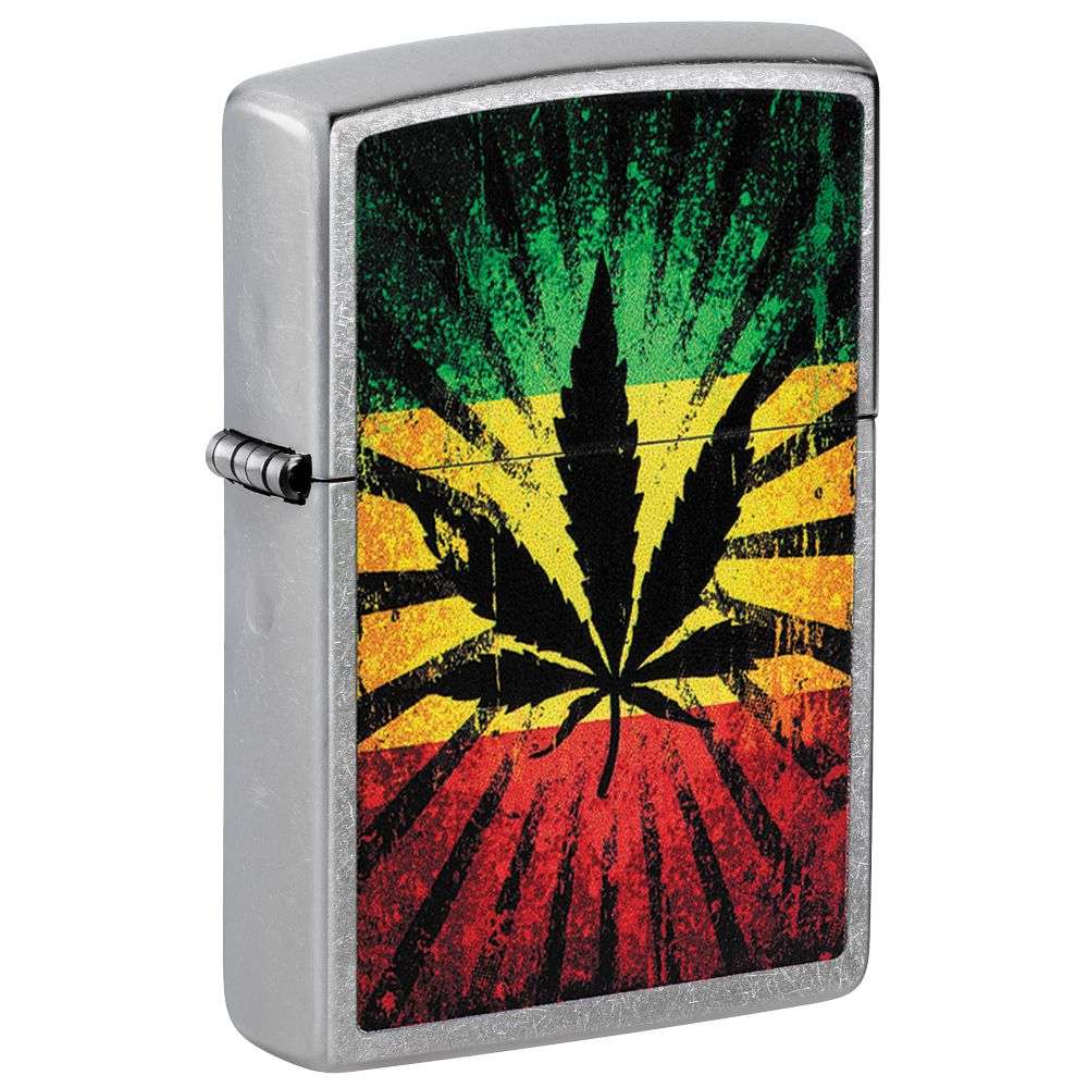 Zippo Benzinfeuerzeug Rastafari Leaf Design