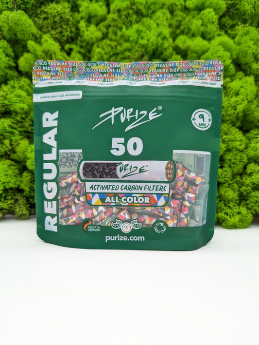PURIZE Aktivkohlefilter Regular Size 9mm, 50er Packung
