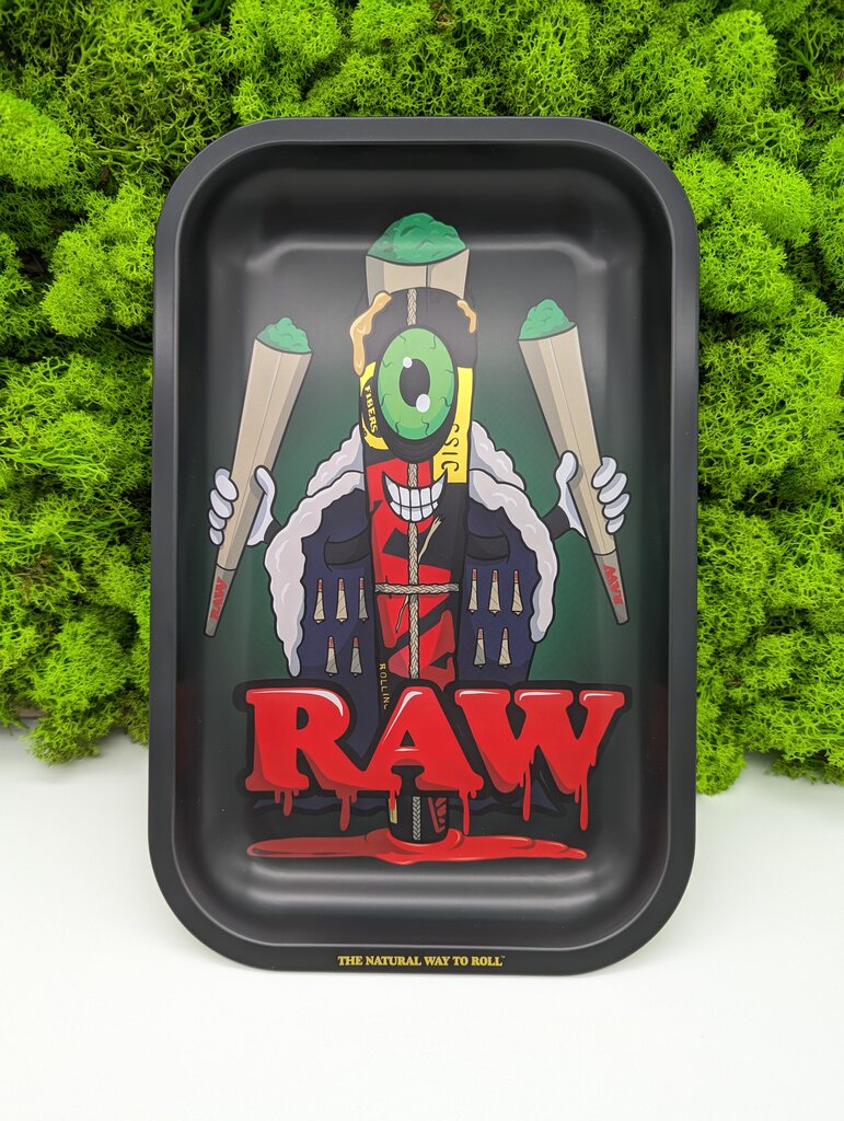 RAW Metal Rolling Tray "Cone Monster" - Medium