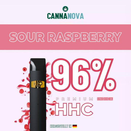 Cannanova HHC Vape - Sour Raspberry 1ml 96%