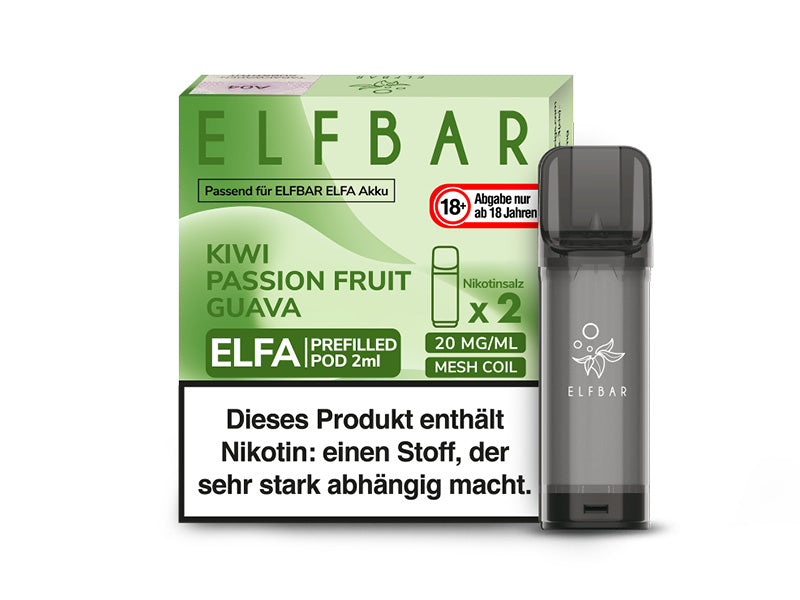 Elfbar ELFA CP Prefilled Pod - Kiwi Passion Fruit Guava (Fruchtmix aus Kiwi, Passionsfrucht und Guave) - 20mg - 2er Set