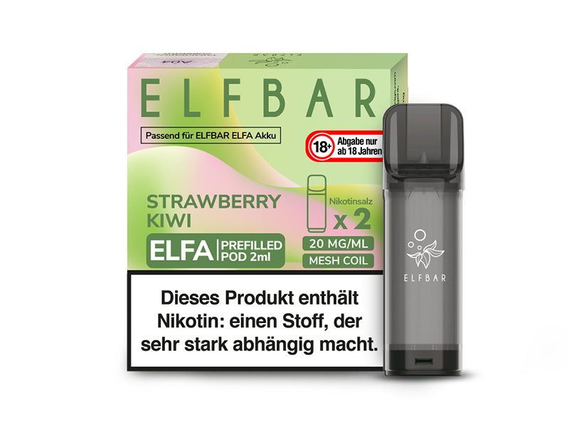 Elfbar ELFA CP Prefilled Pod - Strawberry Kiwi (Süße und säuerliche Kiwi trifft auf Sonnenverwöhnte Erdbeere) - 20mg - 2er Set