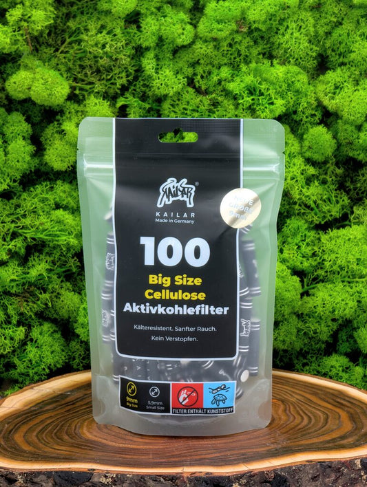 Kailar Aktivkohlefilter Cellulose Big Size 9mm - schwarz - 100er