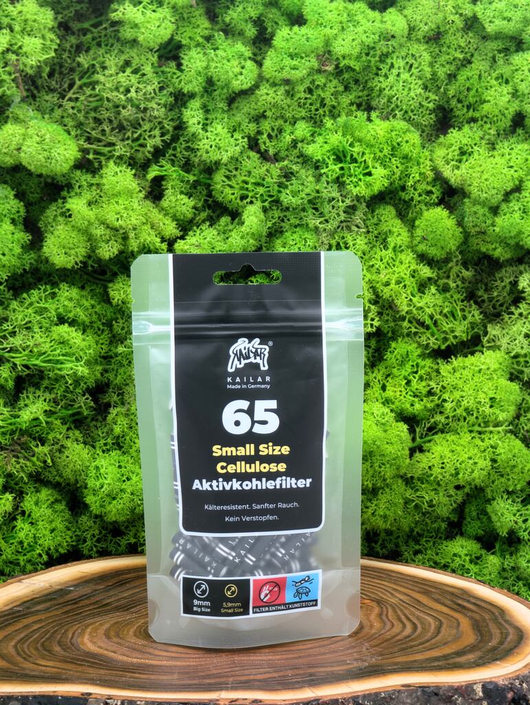 Kailar Cellulose Aktivkohlefilter "Slim" 6mm (65 Stück)
