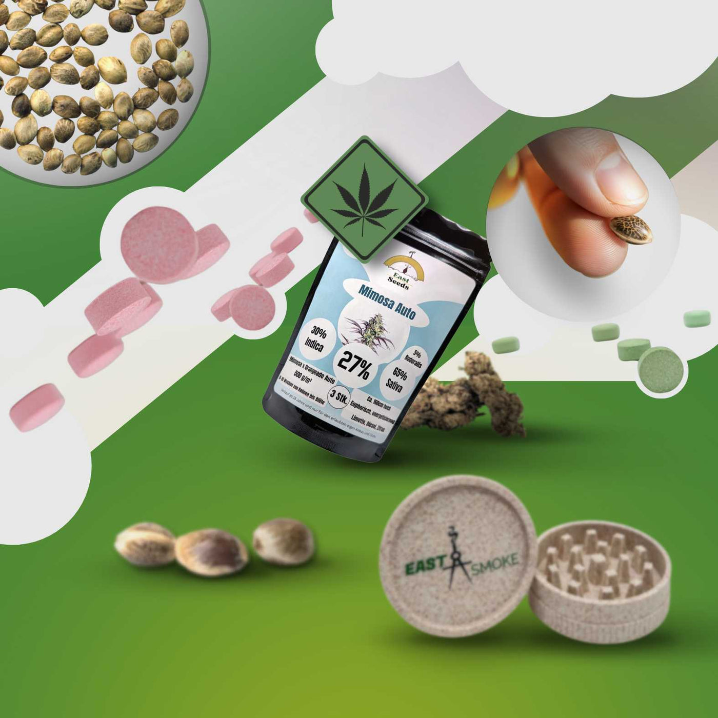 East Smoke Cannabis Samen CBD Headshop Zubehör