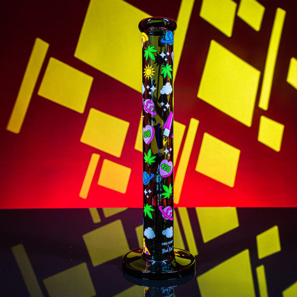 FIRE-FLOW™ X Black Leaf Bong 420 PATTERN mit hintergrund