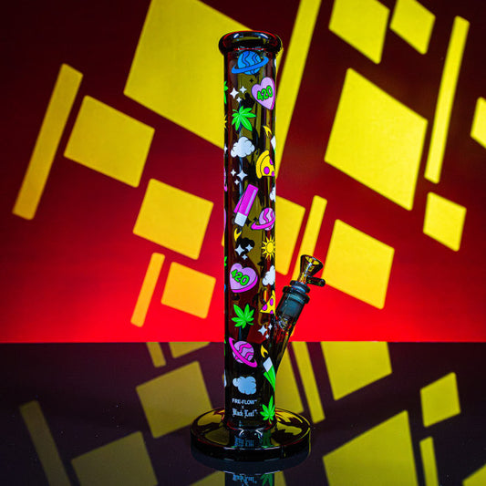 FIRE-FLOW™ X Black Leaf Bong 420 PATTERN hinten