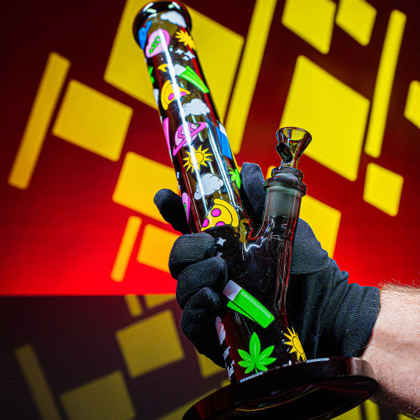 FIRE-FLOW™ X Black Leaf Bong 420 PATTERN seitlich