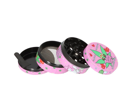 Aluminium Grinder "Bunny" Pink - 4-tlg