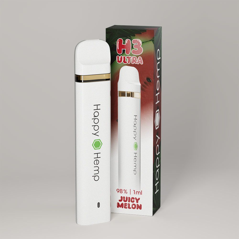 Happy Hemp H3 Ultra Vape - Juicy Melon 1ml 🍉