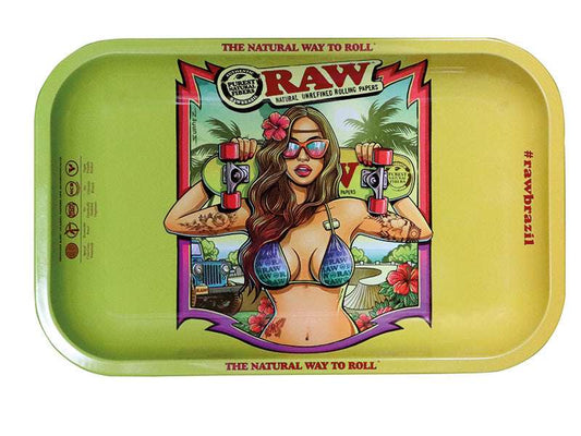 RAW Rolling Tray Drehunterlage Metall - "Brazil - Limited Edition"