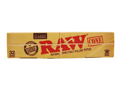 RAW Cone Classic ungebleichte KS, 1 Schachtel je 32 Cones