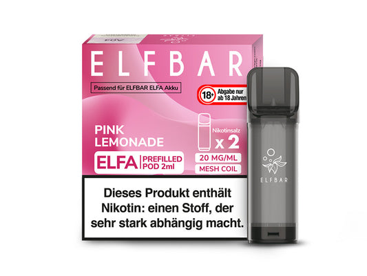 Elfbar ELFA CP Prefilled Pod - Pink Lemonade (Eine sprudelnde Limonade aus roten Früchten mit etwas Zitrone) - 20mg - 2er Set