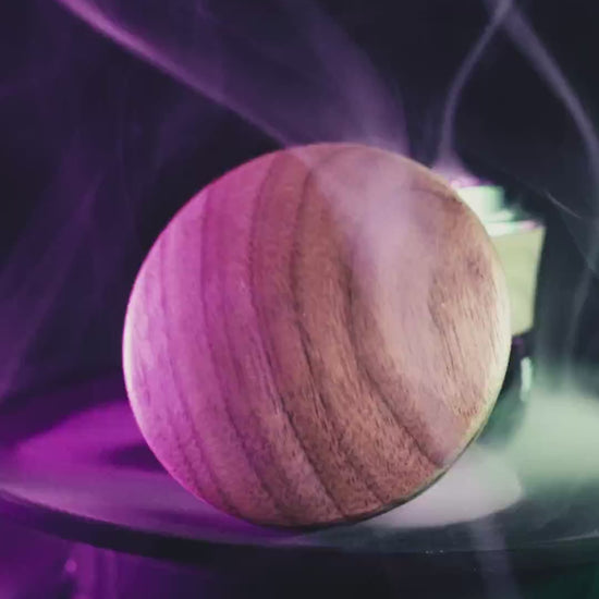 Black Leaf Holz-Grinder 4-tlg. mit Violettglas